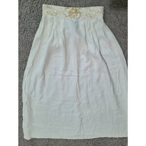 Addiction Vintage White Cream Gold Skirt Size 3